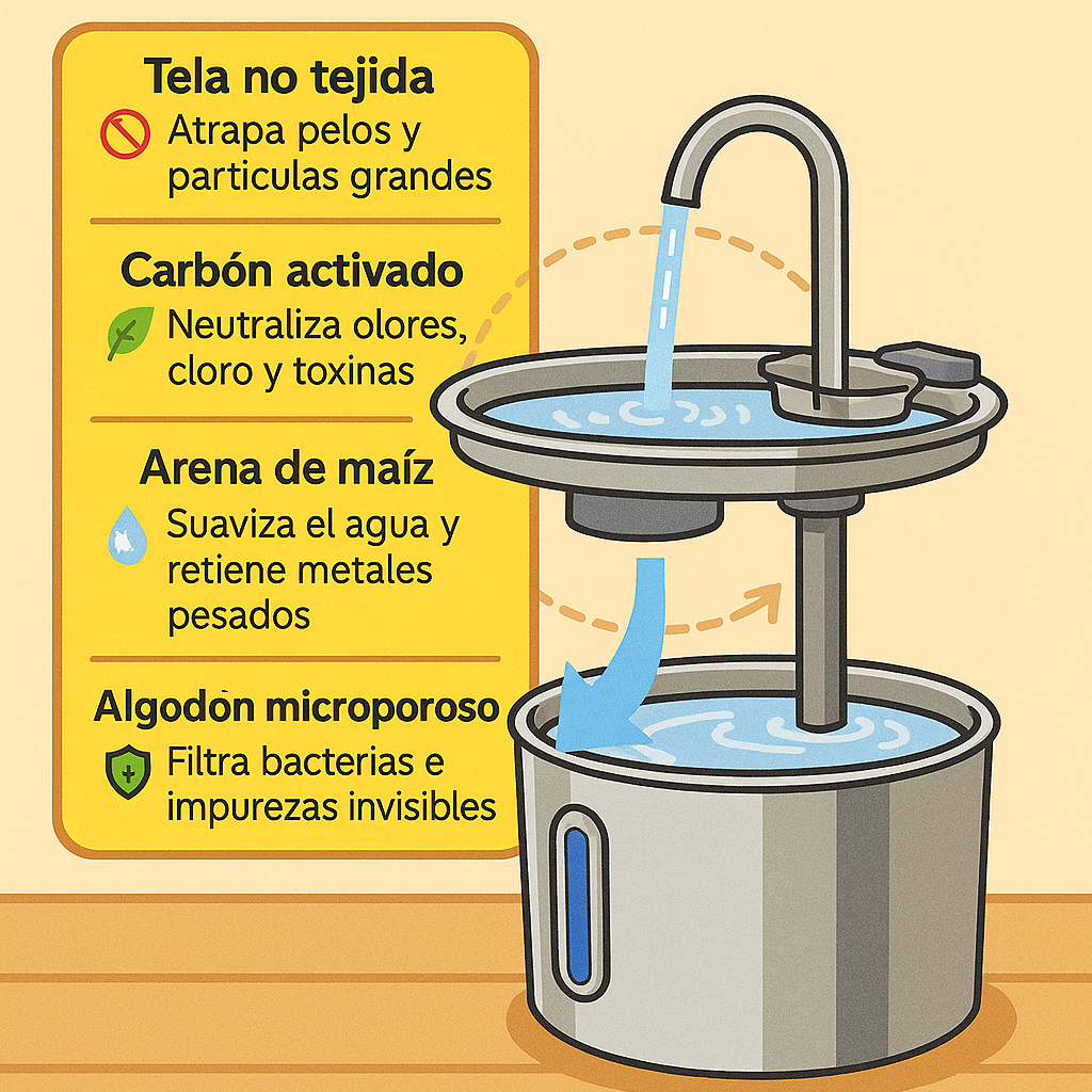 Fuente de agua para gatos de acero inoxidable INOX 304