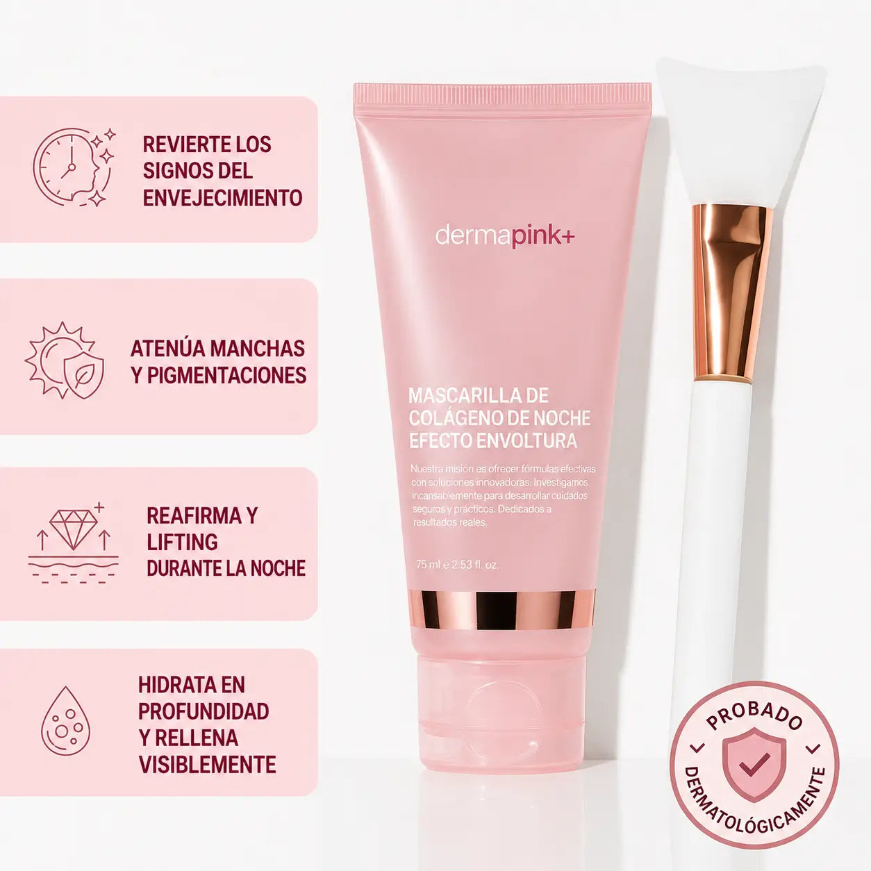 Mascarilla Nocturna Envolvente de Colágeno | dermapink+