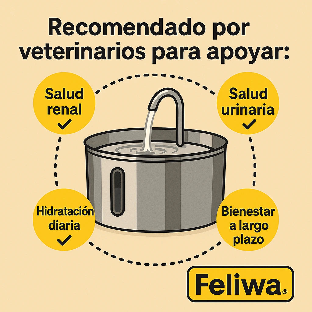 Fuente de agua para gatos de acero inoxidable INOX 304
