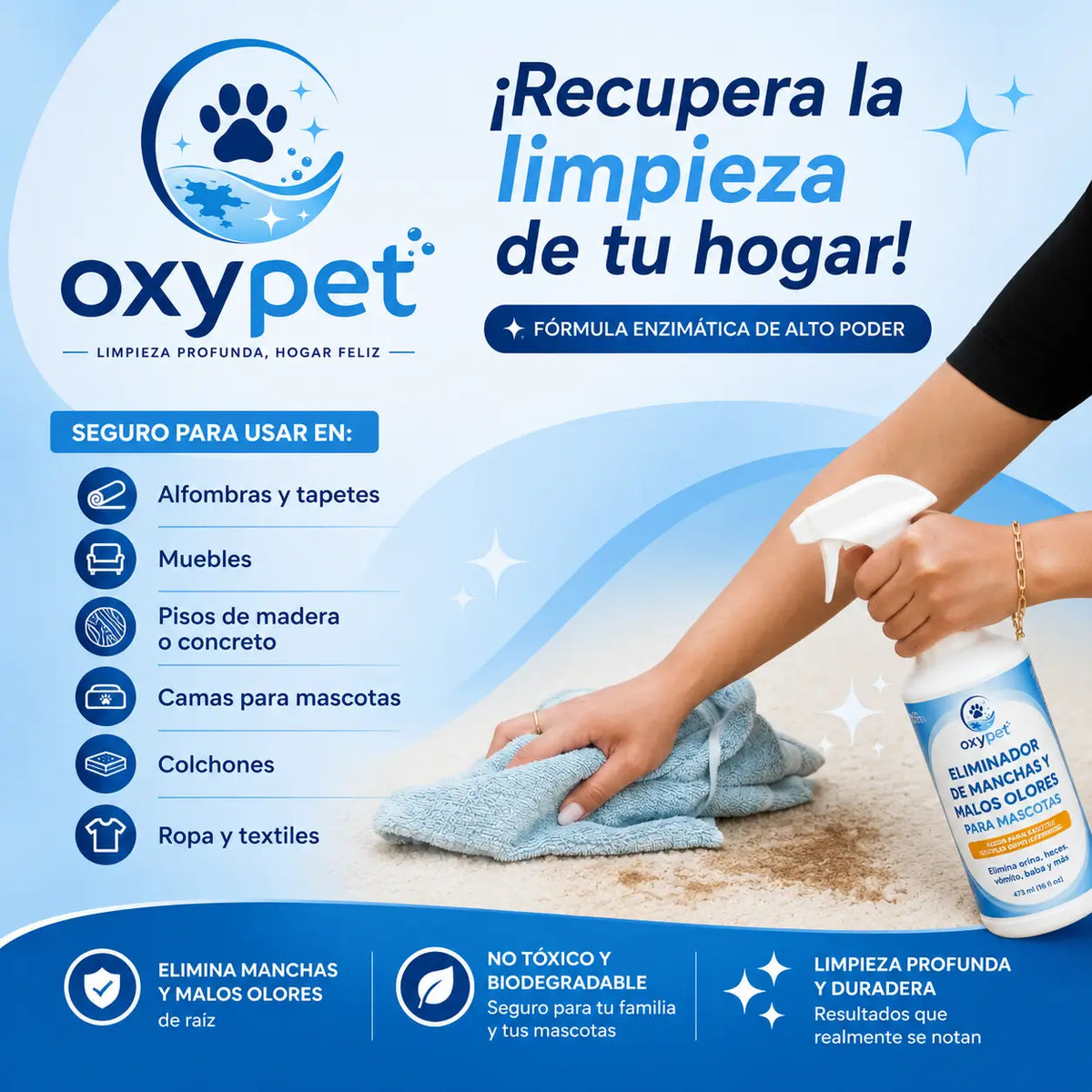 Quitamanchas y Antiolor de Oxígeno Activo para Mascotas — 500 ml