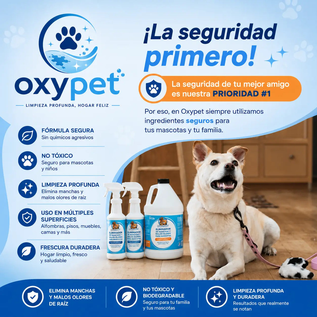 Quitamanchas y Antiolor de Oxígeno Activo para Mascotas — 500 ml
