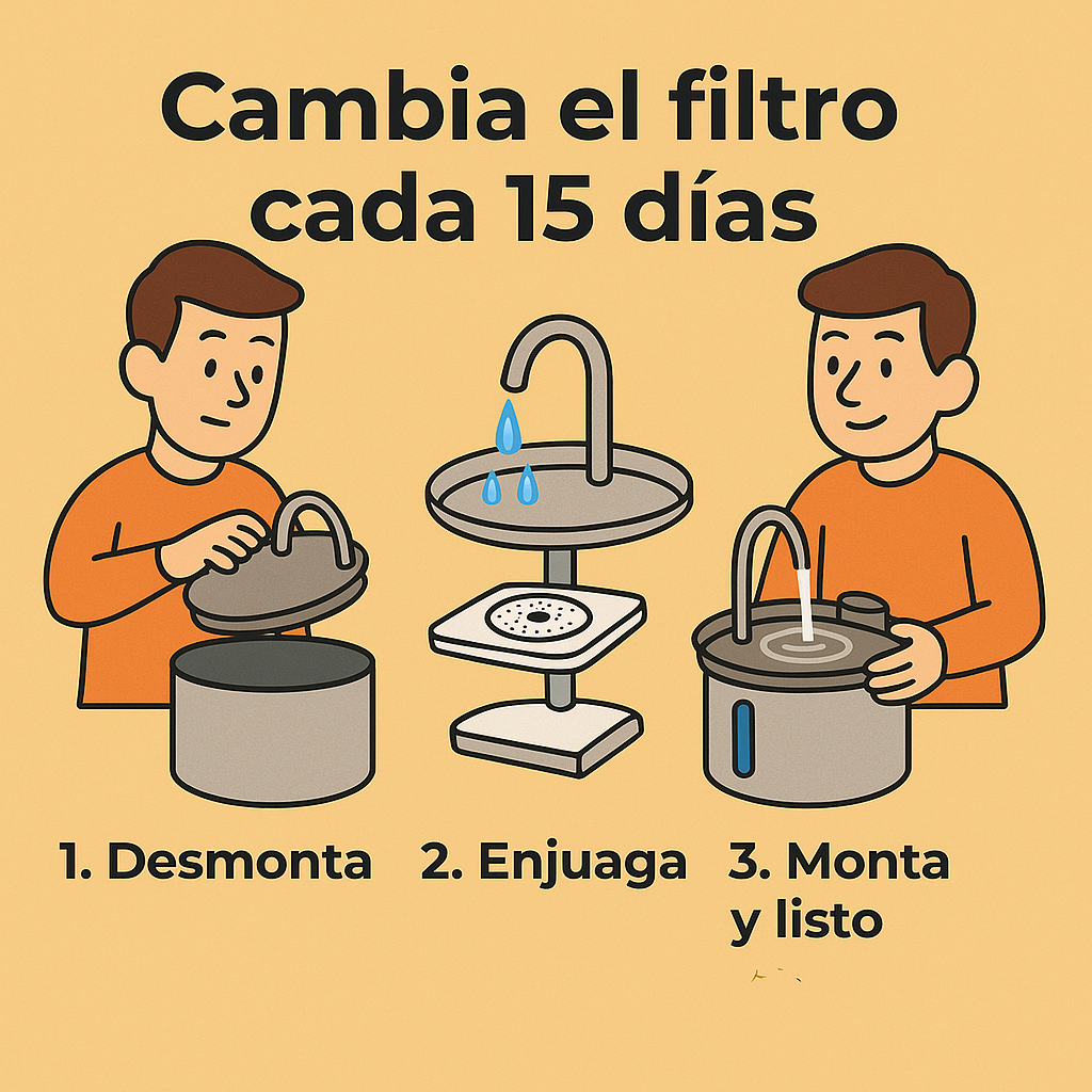 Fuente de agua para gatos de acero inoxidable INOX 304