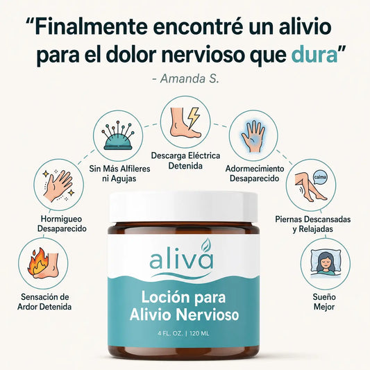 Loción de Alivio Nervioso — Calma el Ardor y el Hormigueo, Dura Toda la Noche
