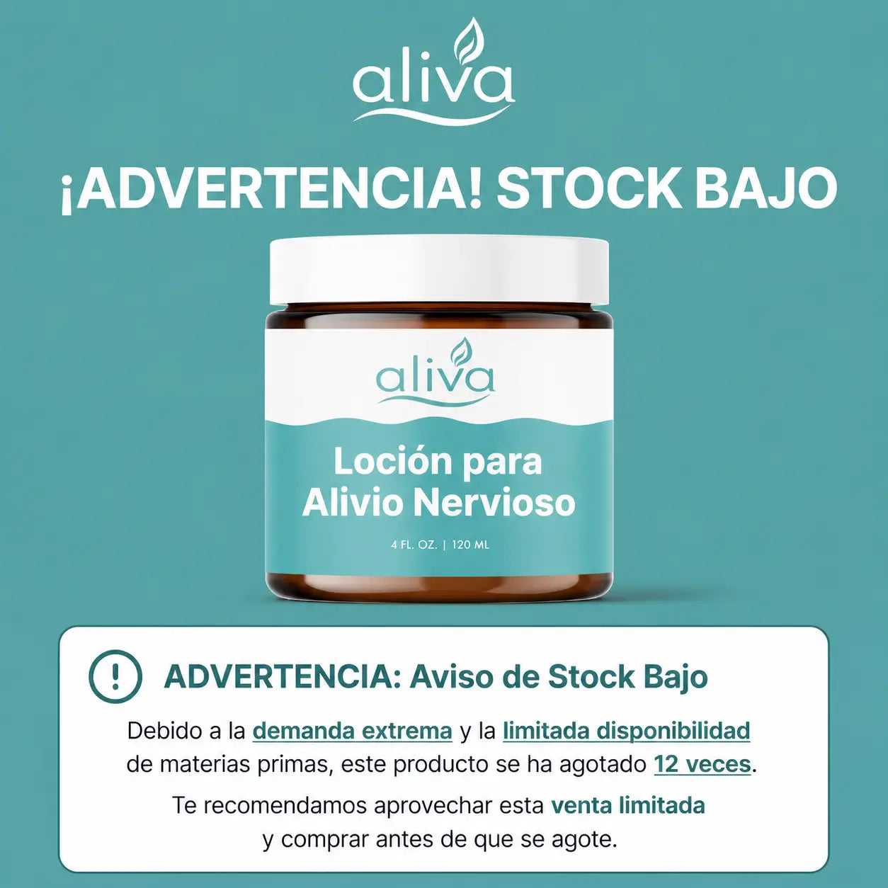 Loción de Alivio Nervioso — Calma el Ardor y el Hormigueo, Dura Toda la Noche
