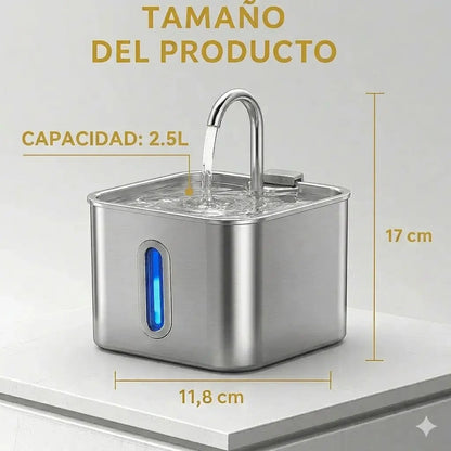 Fuente de Agua para Gatos Feliwa - 2.2L Acero Inoxidable